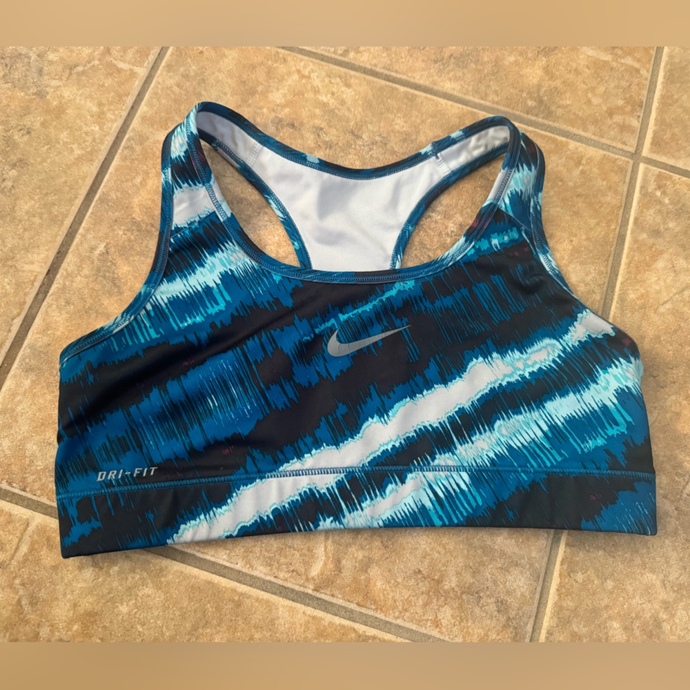 Nike Dri-Fit Sports Bra - Medium Hold Tie Dye Blue